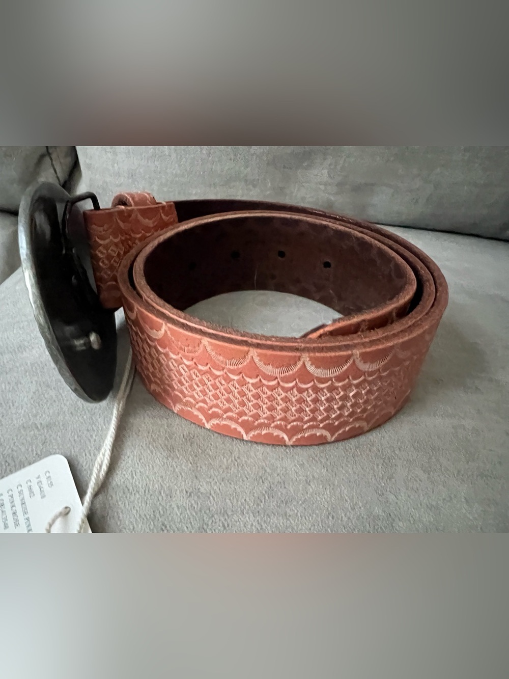Free People Duke Concho Belt in Peachie Pie Size S/M NWT - Picture 6 of 8
